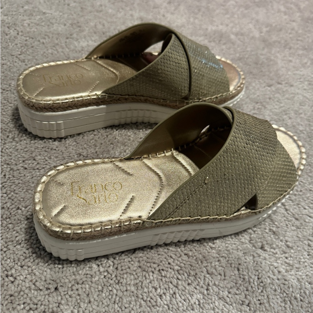 Gold Franco Sarto Slide Sandals